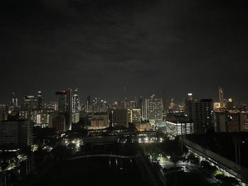 Illuminated city at night