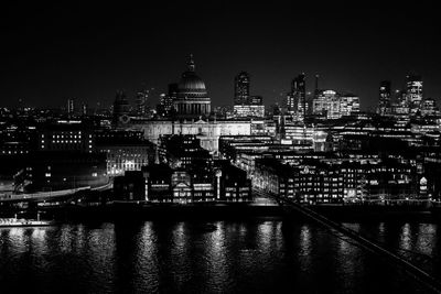 Illuminated city at night