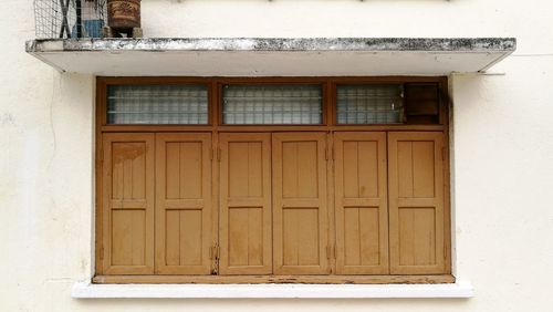 Brown windows of house