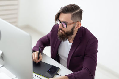 Man working on laptop