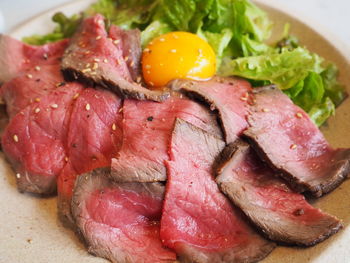 Close-up of meal served in plate