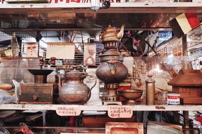 Lanterns hanging in store for sale