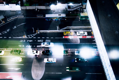 Traffic on road at night