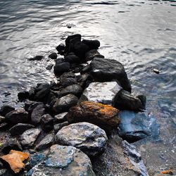 Rocks in shallow water