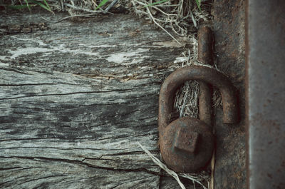 Close-up of rusty metal door