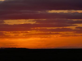 Scenic view of dramatic sky during sunset