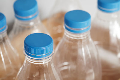 Close-up of water bottle on table