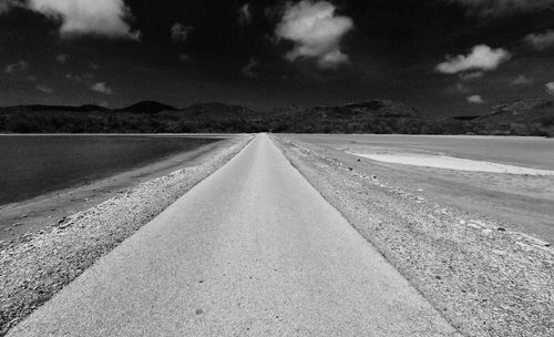 Road by landscape against sky