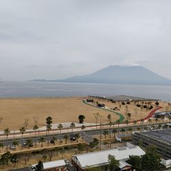 High angle view of sea against sky