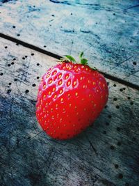 High angle view of strawberry