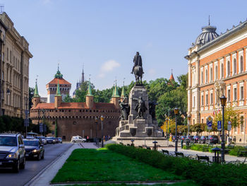 Low angle view of historic building against clear sky