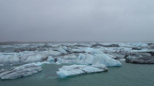 Scenic view of frozen sea