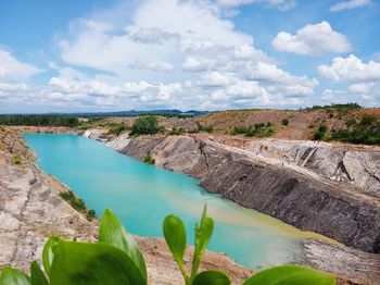 Panoramic view of lake against sky