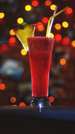 Close-up of wine glass on table