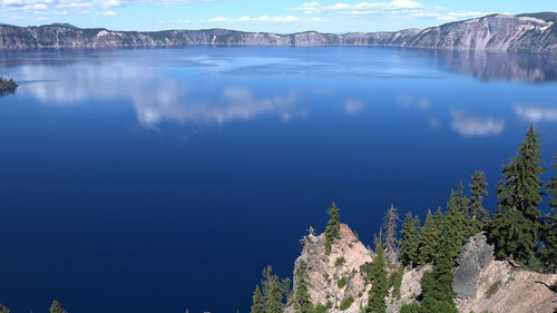 Scenic view of lake and mountains