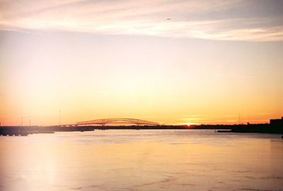 Scenic view of sea at sunset