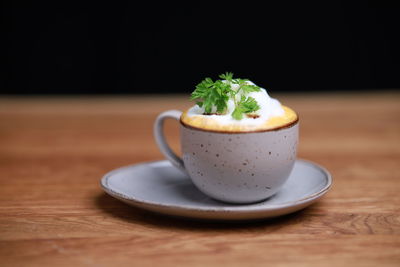 Close-up of food on table