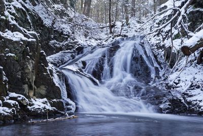 Scenic view of waterfall