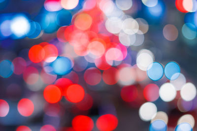 Defocused image of illuminated christmas lights