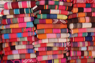 Colored scarves in a local market in argentine. 