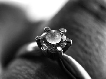 Close-up of wedding rings on metal