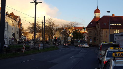 Road passing through city street