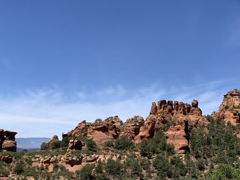 Rock formations against blue sky