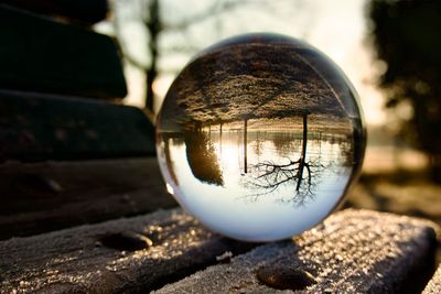 Close-up of crystal ball