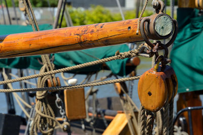 Close-up of ropes on rope