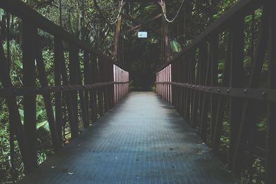 Empty footpath amidst trees in forest