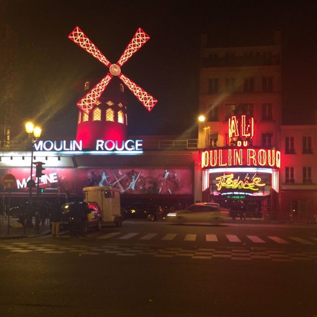 night, illuminated, text, building exterior, architecture, built structure, street, communication, western script, city, road, sign, non-western script, transportation, lighting equipment, city life, outdoors, incidental people, guidance, store