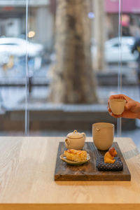 Close-up of food on cutting board