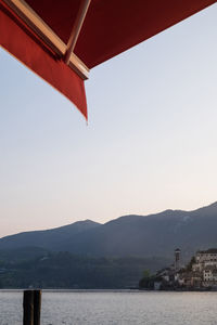 Scenic view of mountains against clear sky