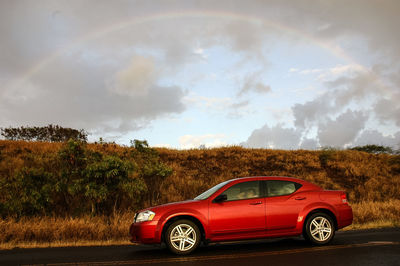 Car on road against sky