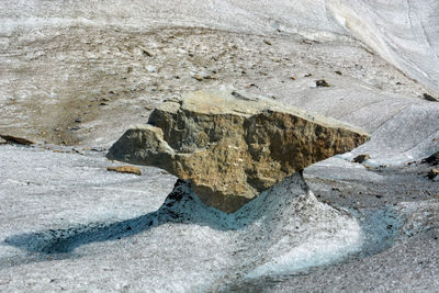 High angle view of rocks on land