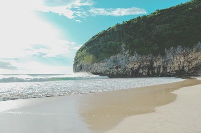 Scenic view of beach against sky