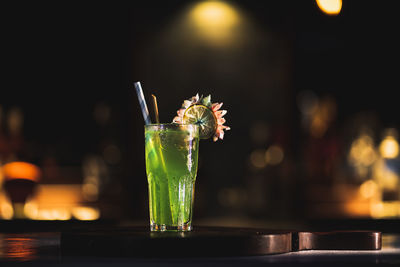 Close-up of drink on table