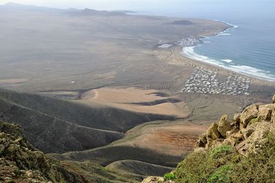 High angle view of beach