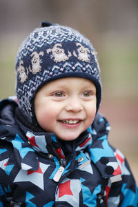 Close-up portrait of cute boy