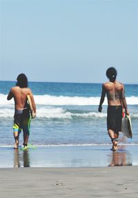 People walking on beach