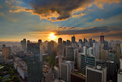 Cityscape at sunset