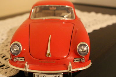 Close-up of toy car