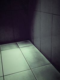 High angle view of tiled floor