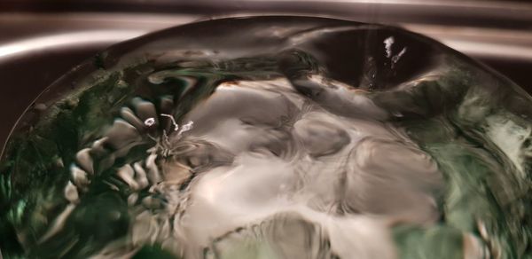 High angle view of water in drinking glass