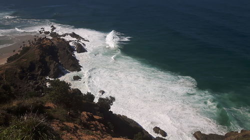 High angle view of sea shore