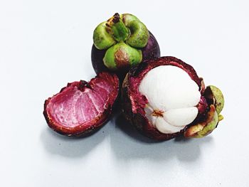 Close-up of food over white background