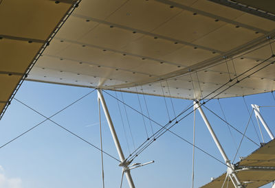 Low angle view of built structure against blue sky