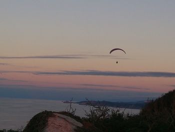 Scenic view of sea at sunset