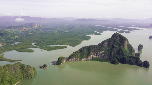 Aerial view of bay