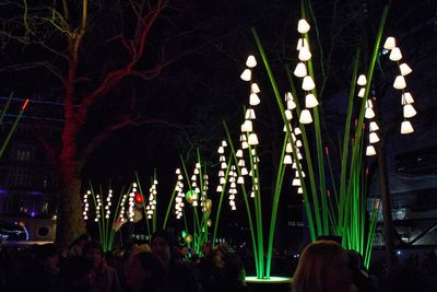View of illuminated lights at night